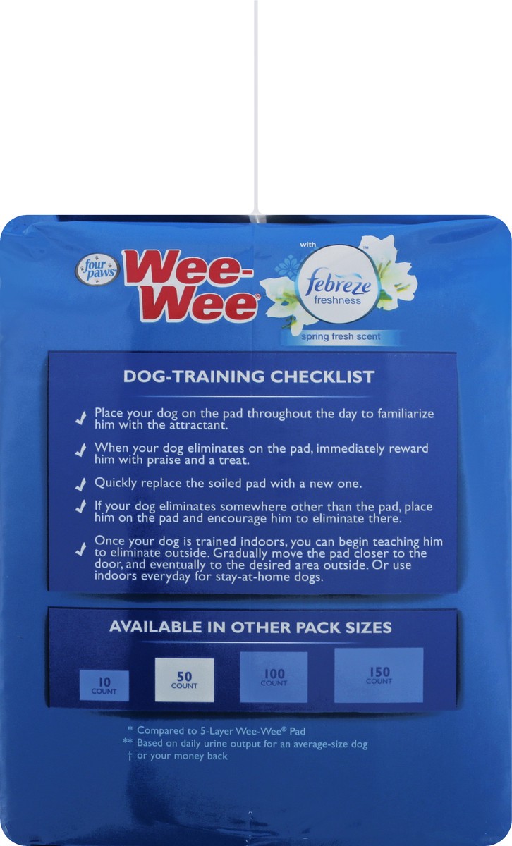 slide 7 of 10, Four Paws Wee-Wee Odor Control with Febreze Freshness Dog Pads - 50ct, 50 ct