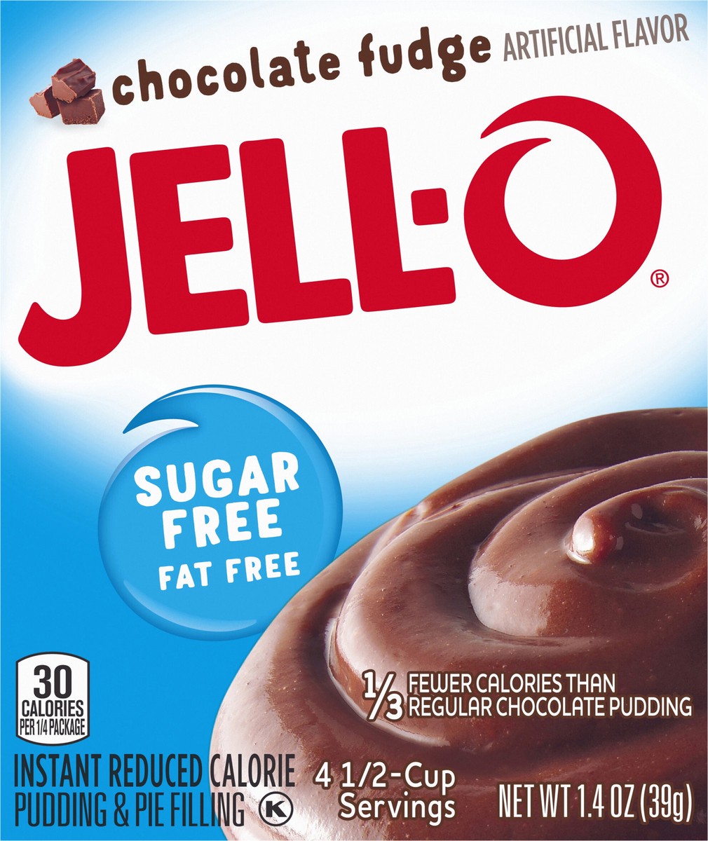 slide 8 of 9, Jell-O Sugar Free Chocolate Fudge Instant Pudding Mix, 1.4 oz Box, 1.4 oz