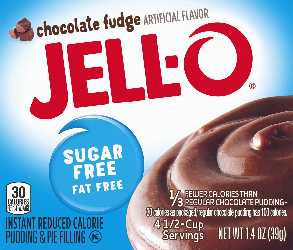 slide 5 of 9, Jell-O Sugar Free Chocolate Fudge Instant Pudding Mix, 1.4 oz Box, 1.4 oz