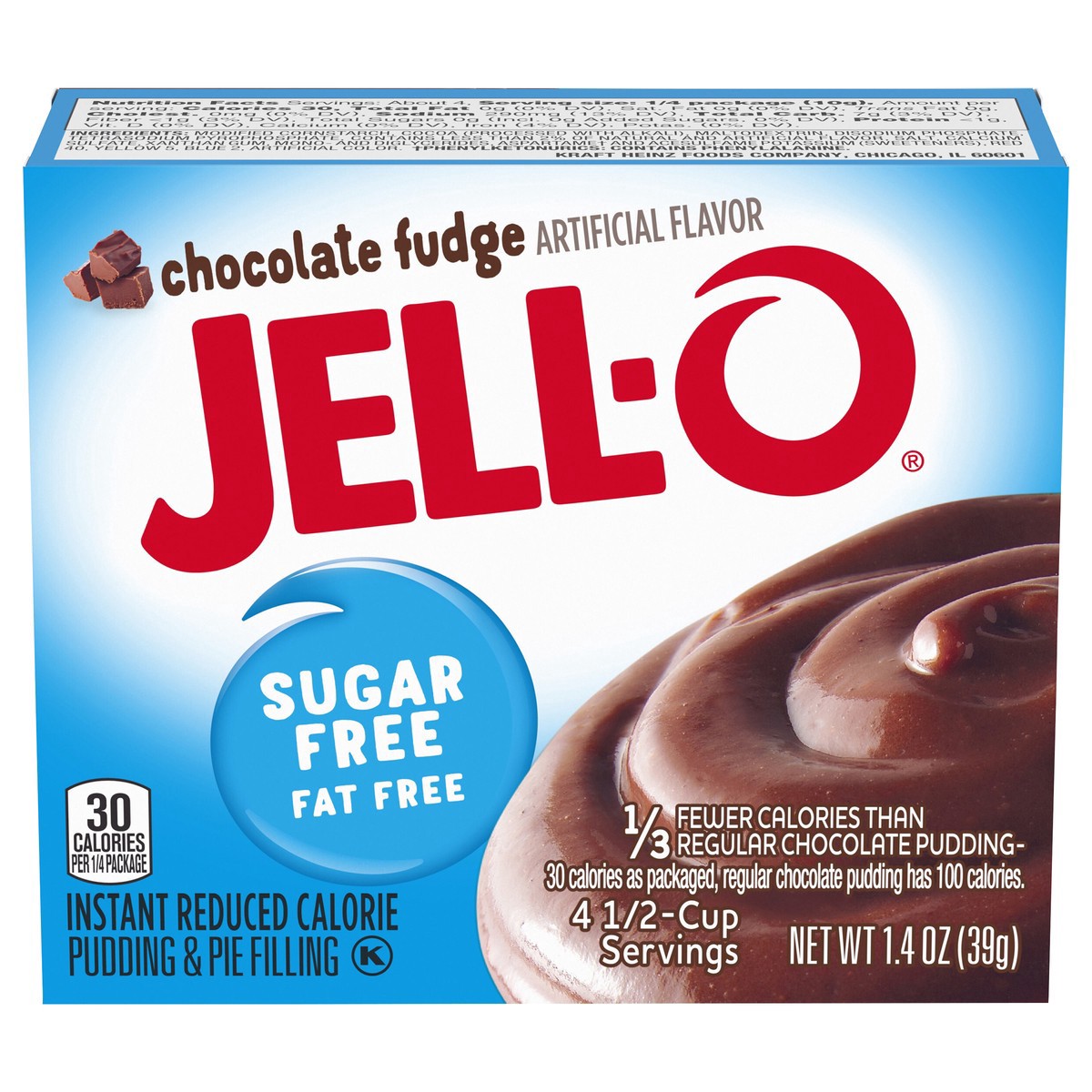 slide 1 of 9, Jell-O Sugar Free Chocolate Fudge Instant Pudding Mix, 1.4 oz Box, 1.4 oz