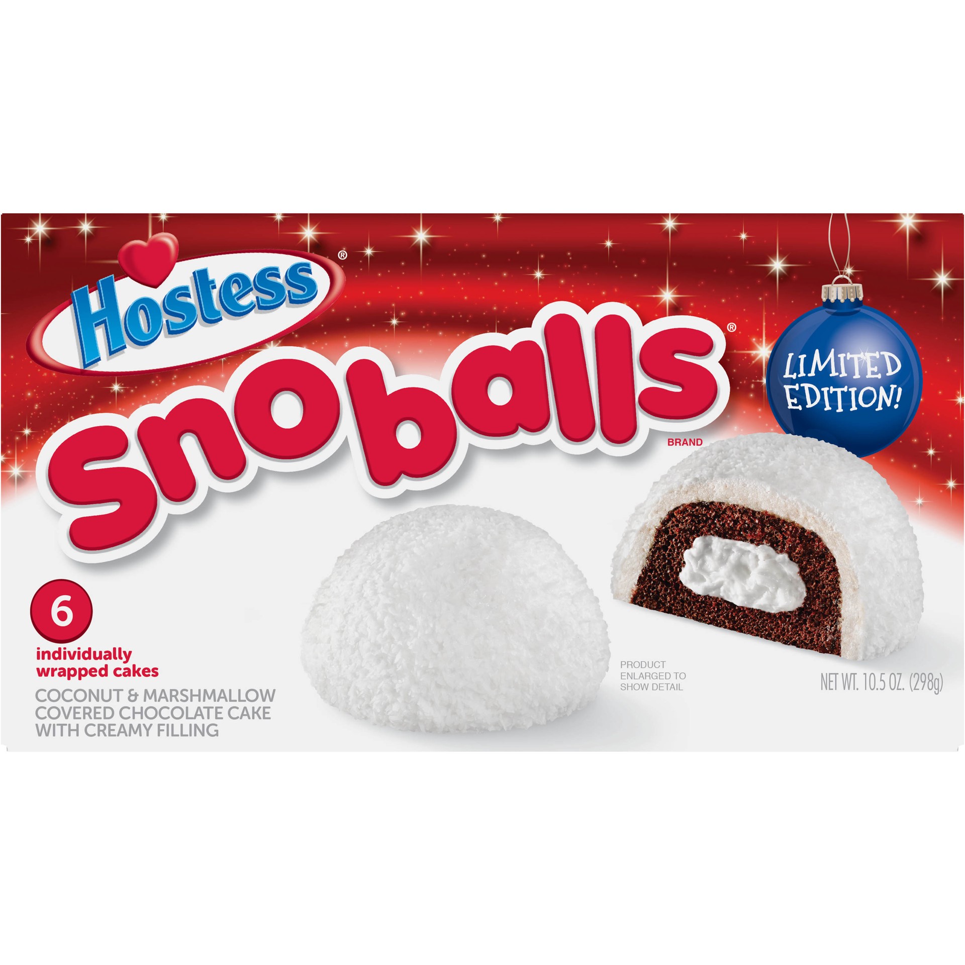 slide 1 of 5, Hostess Holiday Snoball Multipack, 10.5 oz