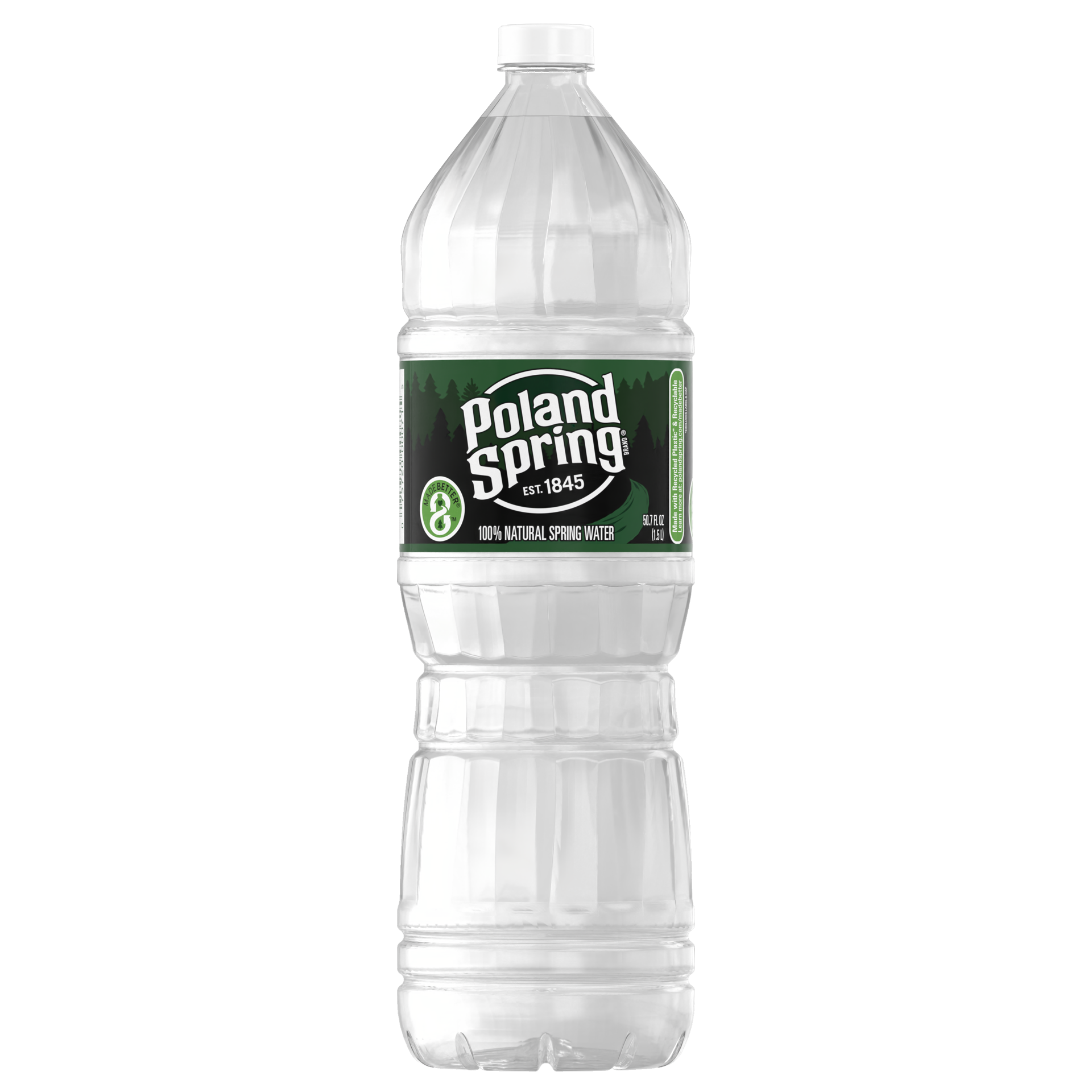 slide 1 of 7, Poland Spring Brand 100% Natural Spring Water, 1.5-Liter plastic bottle, 50.7 oz