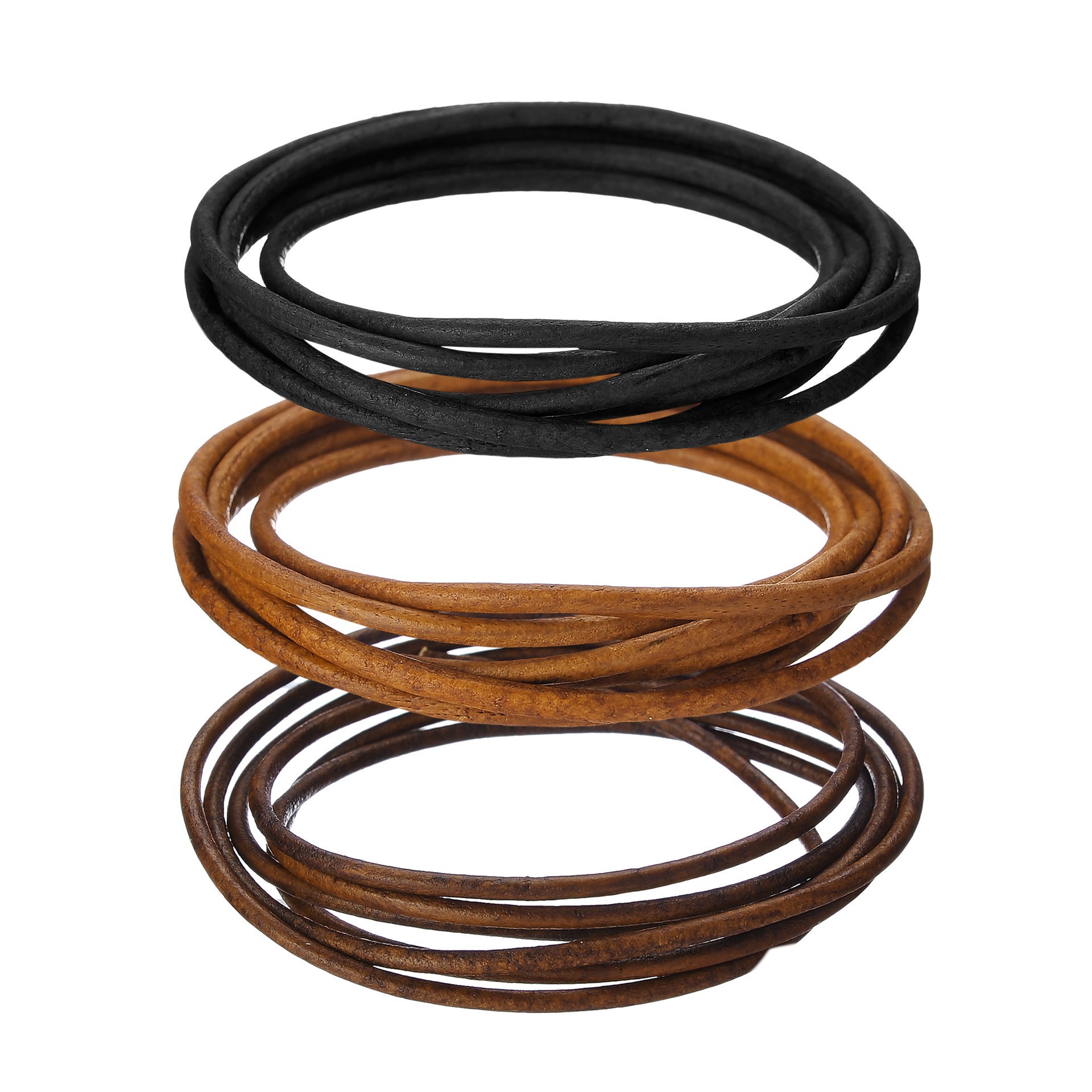 slide 3 of 3, Multicolor Leather Round Cording By Bead Landing, 0.07 in x 8 ft