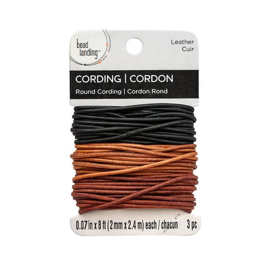 slide 1 of 3, Multicolor Leather Round Cording By Bead Landing, 0.07 in x 8 ft