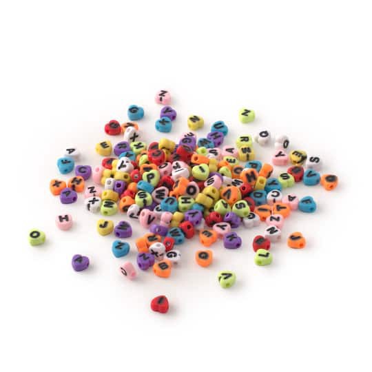 slide 1 of 2, 7mm Bright Heart-Shaped Alphabet Beads By Creatology, 7mm