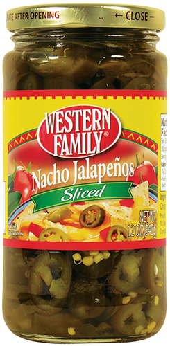 slide 1 of 1, Western Family Nacho Jalapenos Sliced, 12 oz