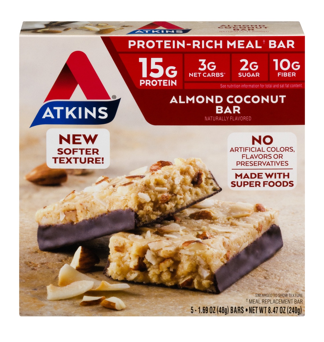 slide 1 of 1, Atkins Protein Bar - Almond Coconut, 8.5 oz