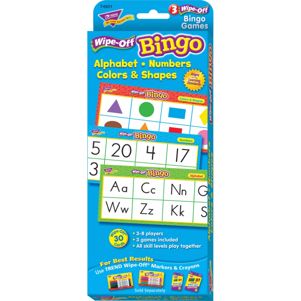 slide 3 of 5, TREND Wipe-Off Bingo Set, Alphabet, Numbers, Colors And Shapes, 1 ct