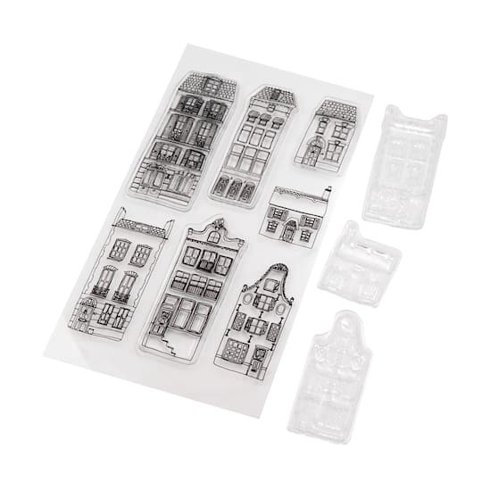 slide 1 of 3, Houses Clear Stamp Set By Recollections, 4 in x 8 in