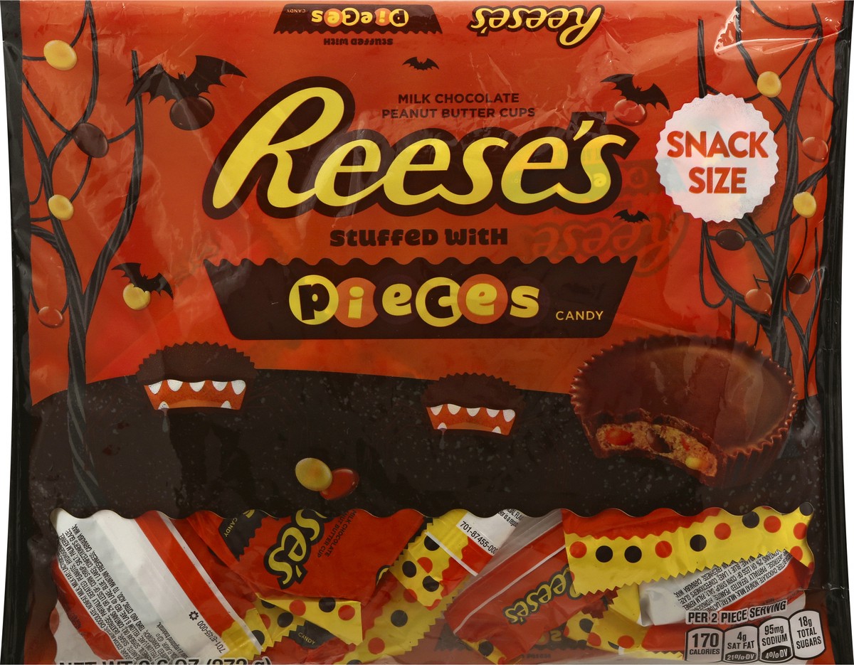 slide 7 of 8, Reese's Reeses Pieces Halloween Snack Size Peanut Butter Cups, 10 oz