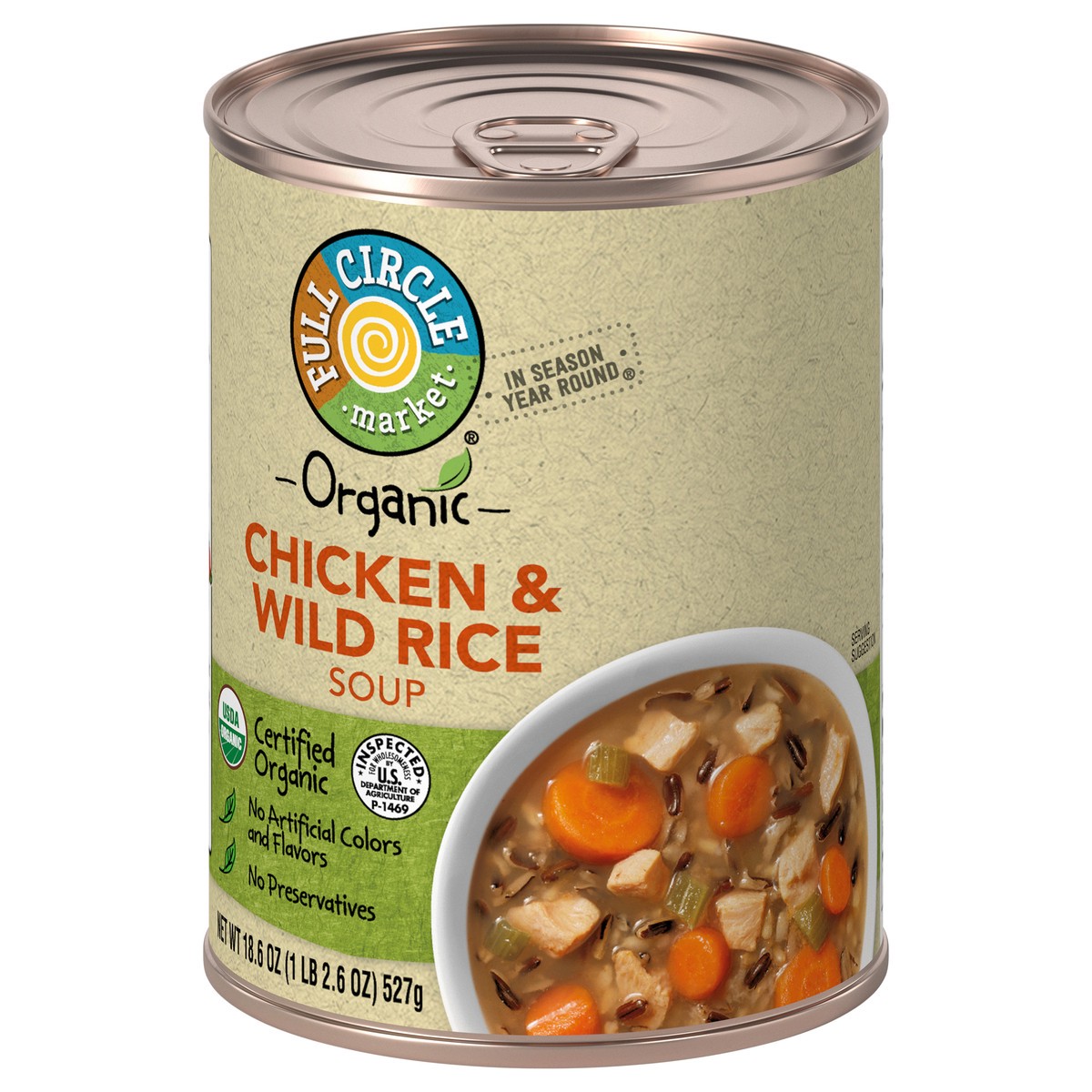 slide 2 of 4, Full Circle - Organic Chicken And Wild Rice Soup (18.6 Oz), 18.6 oz