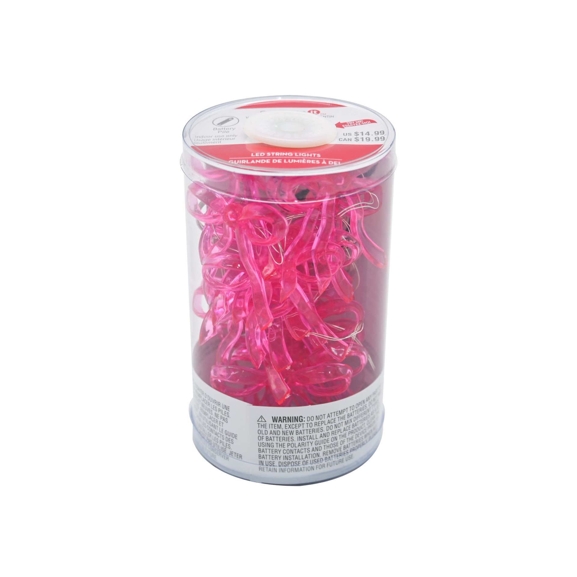 slide 2 of 4, 5.5ft. Pink Bow Icon Led String Lights By Celebrate It, 5.5 ft