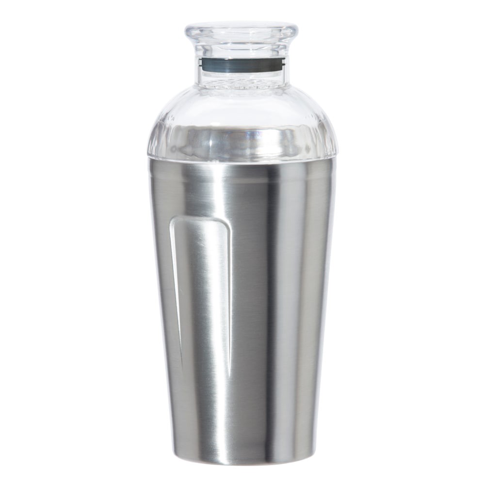 slide 2 of 3, Oggi Groove Double Walled Stainless Steel Cocktail Shaker With Lid, 1 ct