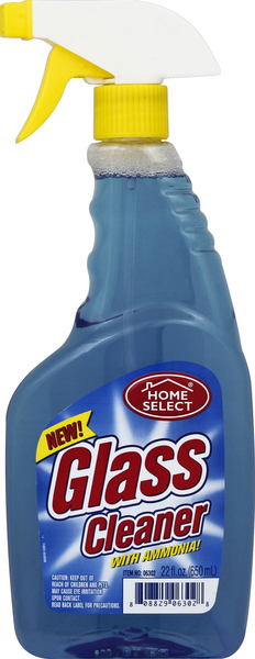 slide 1 of 1, Home Select Glass Cleaner with Ammonia, 22 oz