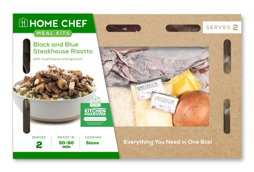 slide 1 of 1, Home Chef Meal Kit Black & Blue Steakhouse Risotto With Mushrooms And Spinach, 24 oz