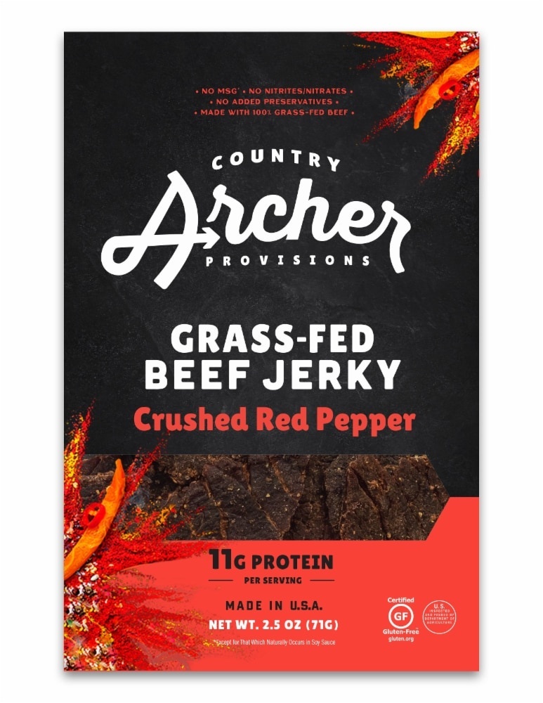 slide 1 of 1, Country Archer Crushed Red Pepper Beef Jerky, 