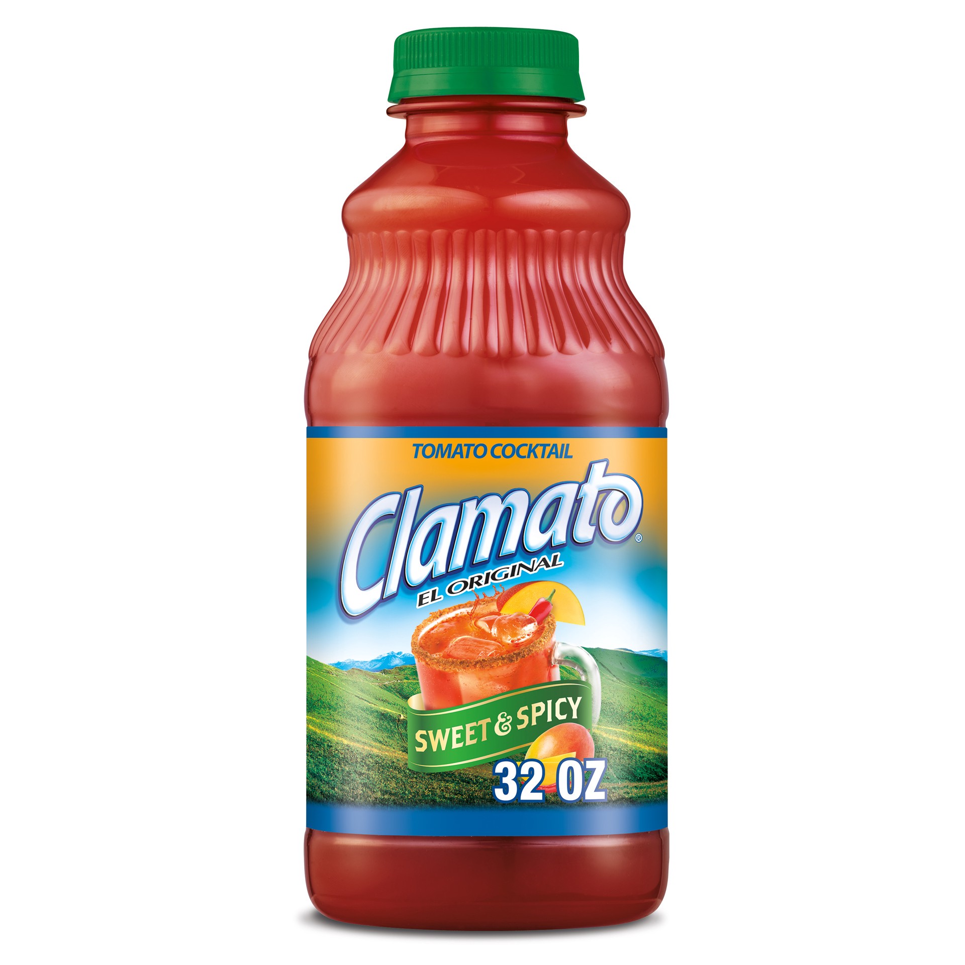 slide 1 of 2, Clamato Sweet & Spicy Tomato Cocktail, 32 fl oz bottle, 32 fl oz