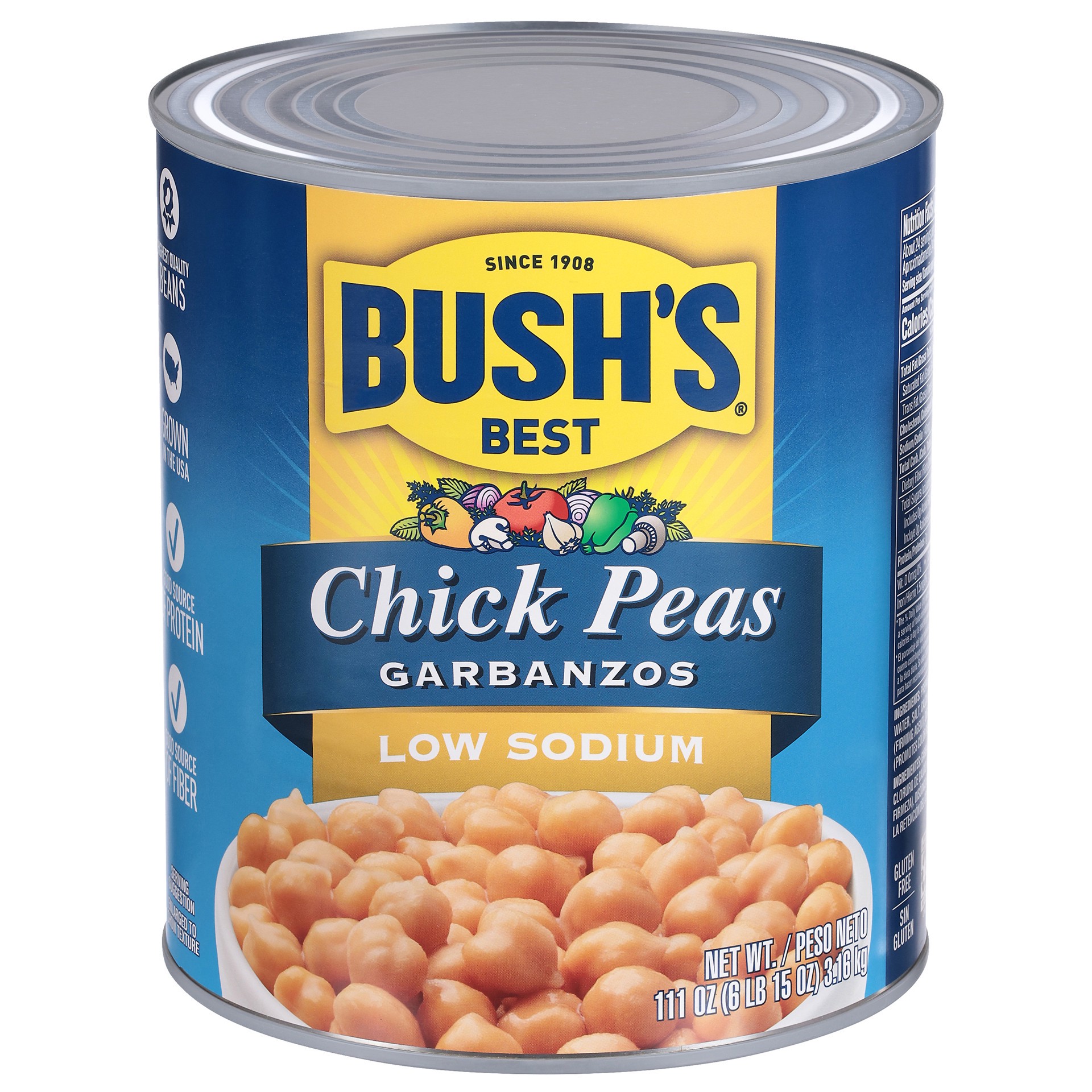 slide 2 of 5, Bush's Best Bush's Low Sodium Garbanzo Beans 111 oz, 111 oz