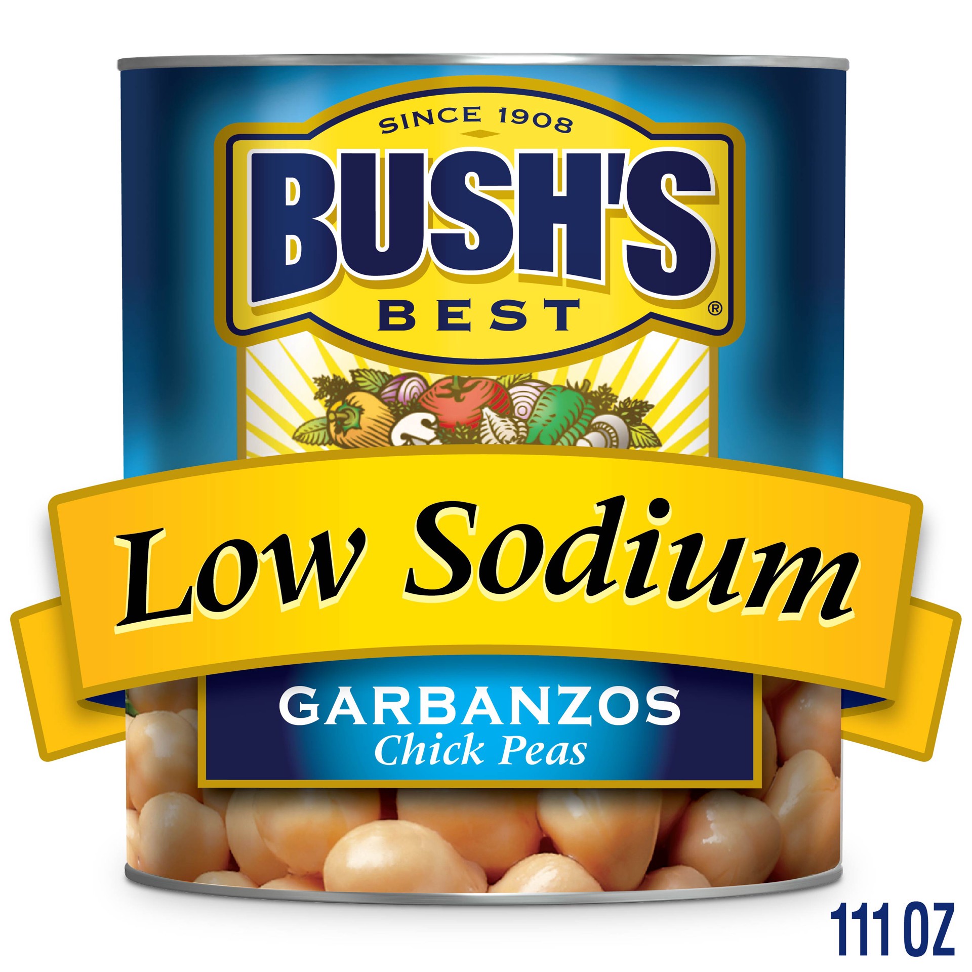 slide 5 of 5, Bush's Best Bush's Low Sodium Garbanzo Beans 111 oz, 111 oz