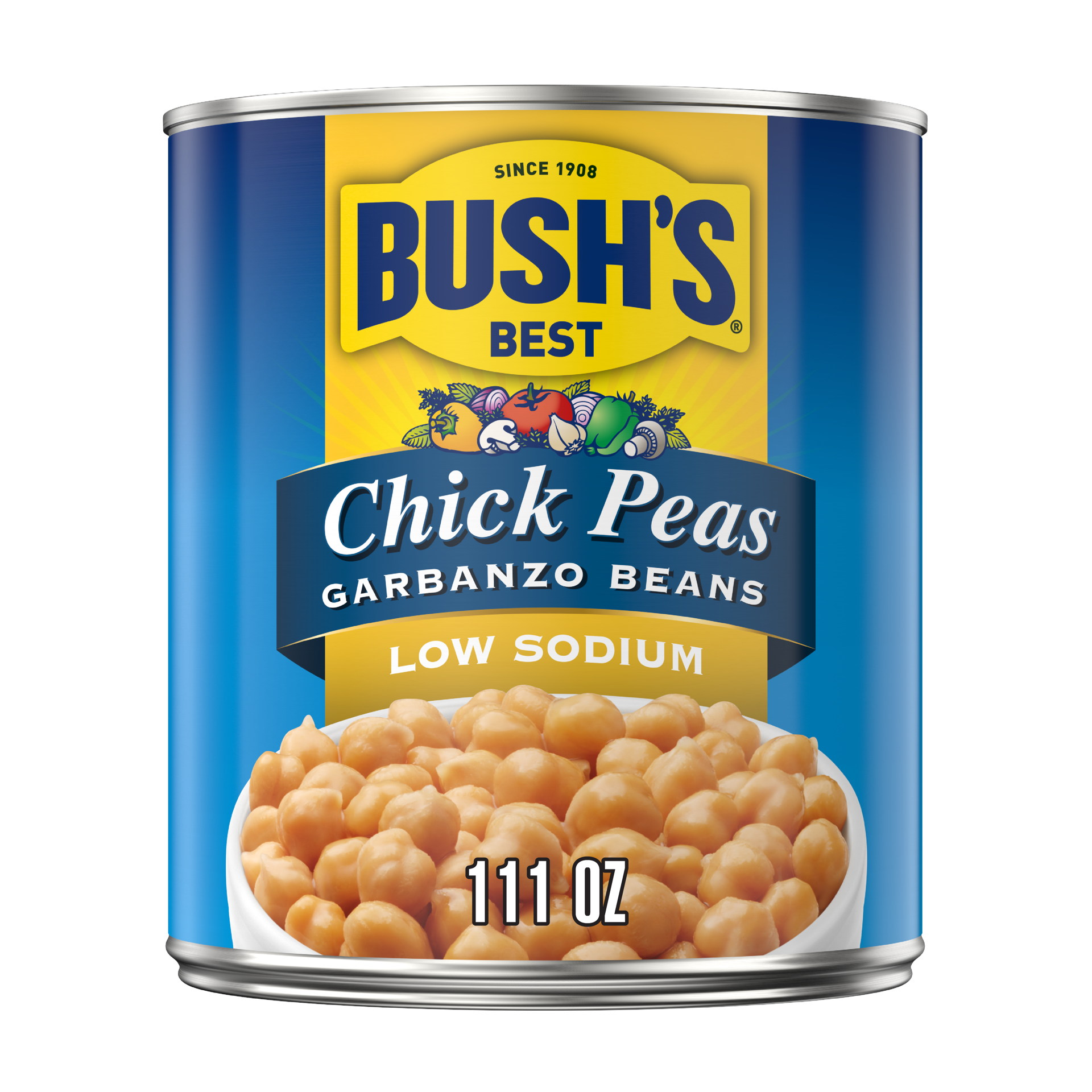 slide 1 of 5, Bush's Best Bush's Low Sodium Chick Peas 111 oz, 111 oz