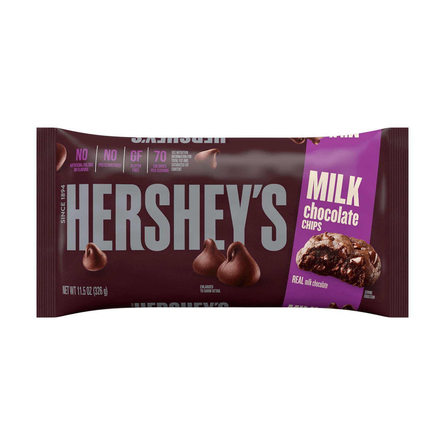 slide 1 of 9, Hershey's Milk Chocolate Baking Chips Bag, 11.5 oz, 11.5 oz