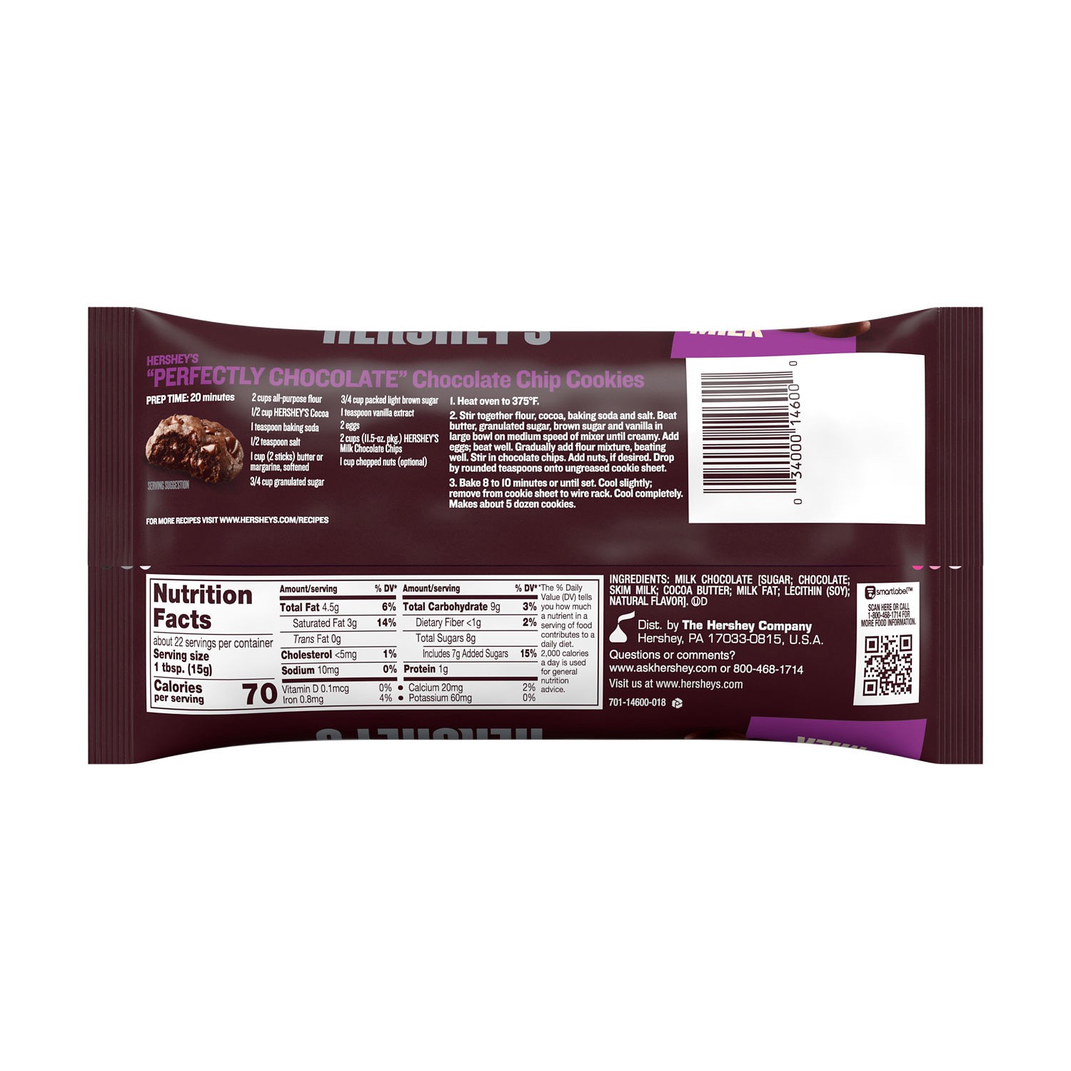 slide 8 of 9, Hershey's Milk Chocolate Baking Chips Bag, 11.5 oz, 11.5 oz