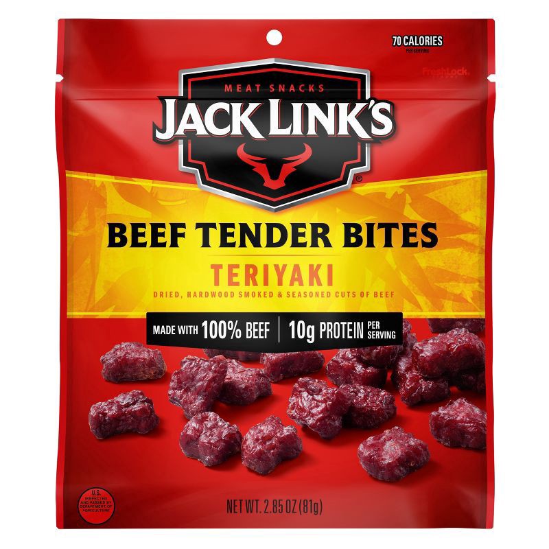 slide 1 of 9, Jack Link's 2.85Oz Jack Links Teriyaki Beef Tender Bites 1/1 Count, 2.85 oz