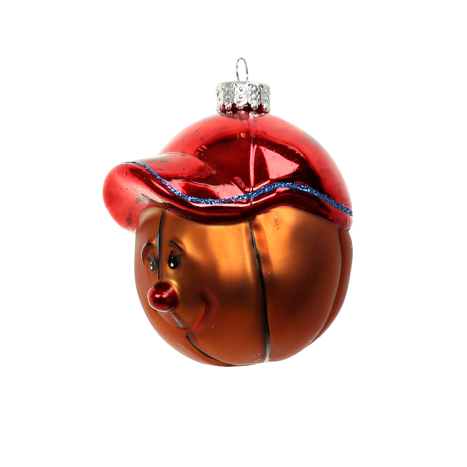 slide 3 of 3, 3" Basketball Glass Ornament By Ashland, 2.38 in x 2.7 in x 3 in
