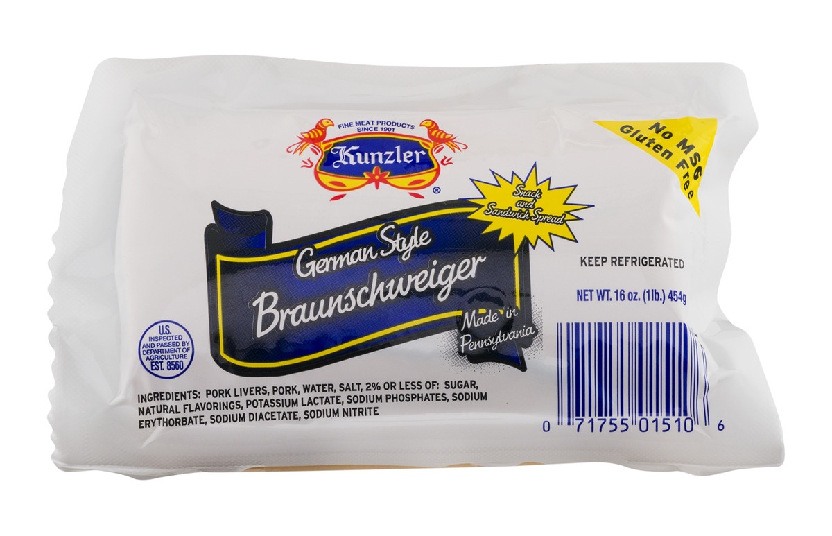 slide 1 of 1, Kunzler German Style Braunschweiger, 16 oz