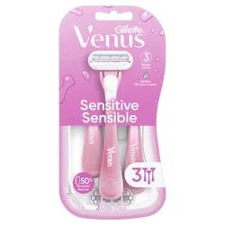 Gillette Venus Sensitive Women's Disposable Razor, 3 Count