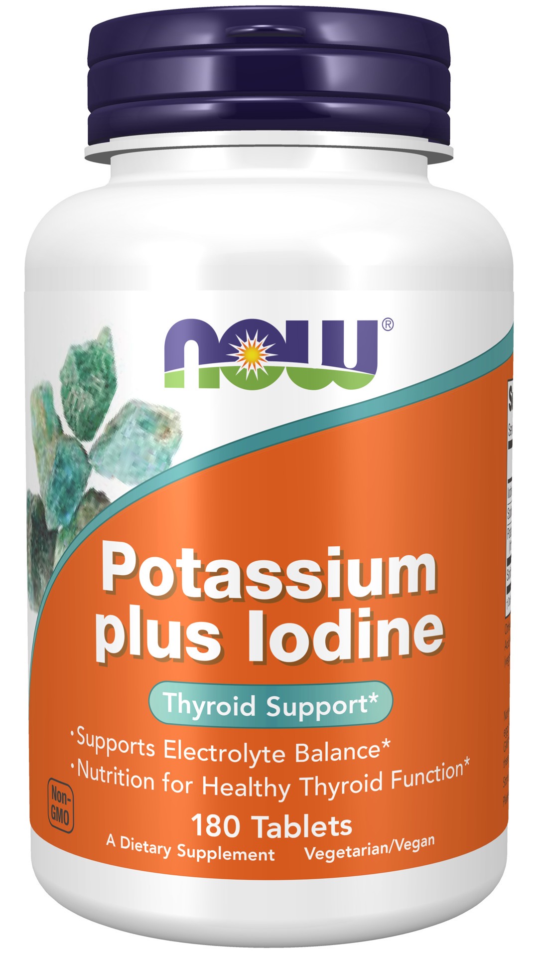 slide 1 of 4, NOW Potassium plus Iodine - 180 Tablets, 180 ct