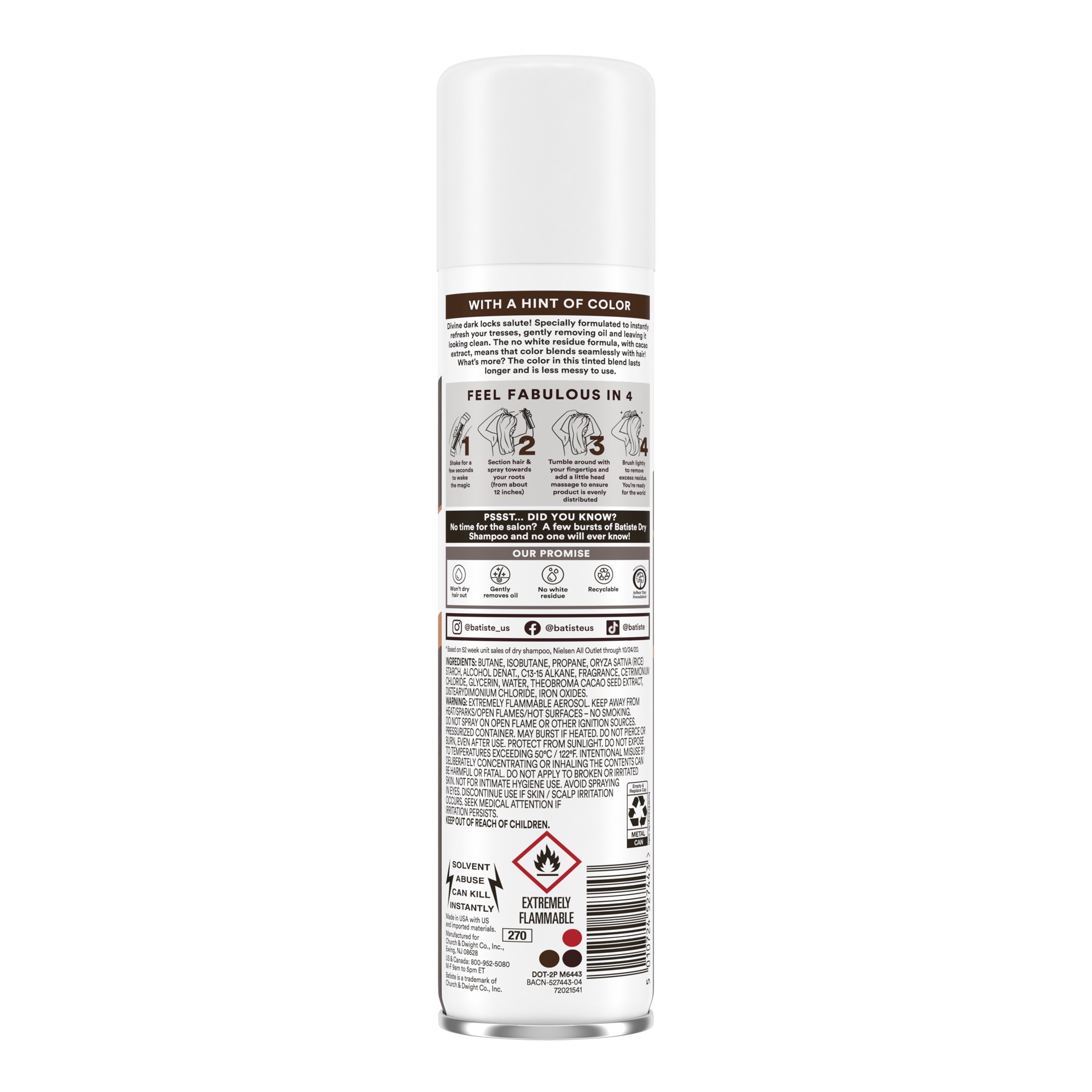 slide 2 of 5, Batiste Dry Shampoo, Divine Dark, 6.73 fl. oz., 4.23 oz