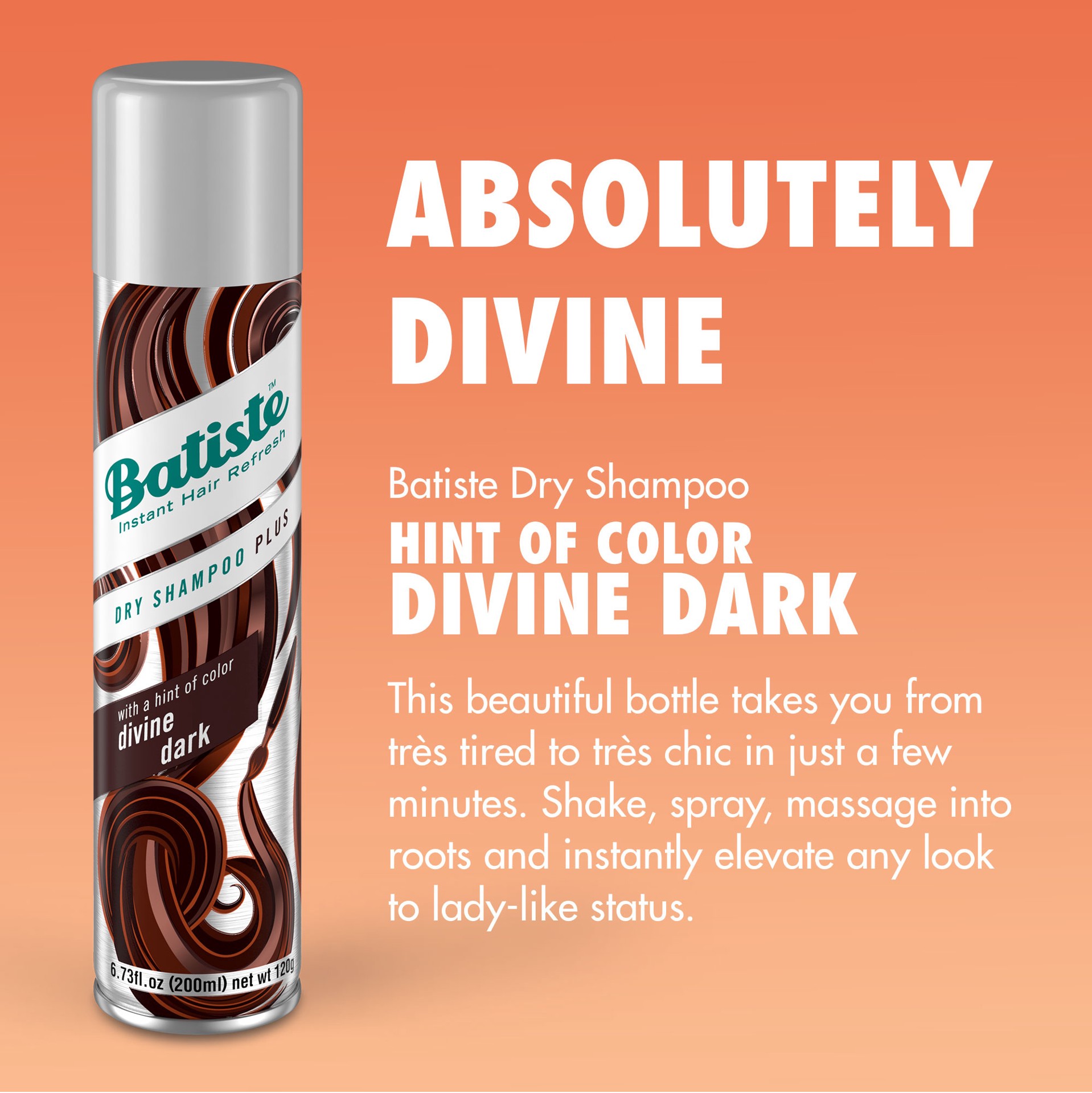 slide 5 of 5, Batiste Dry Shampoo, Divine Dark, 6.73 fl. oz., 4.23 oz