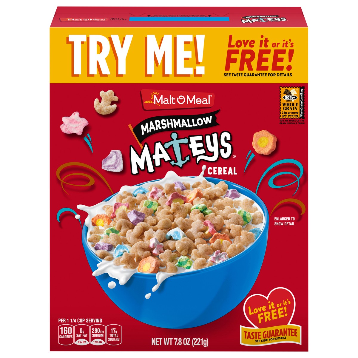 slide 1 of 7, Malt-O-Meal Marshmallow Mateys Breakfast Cereal with Marshmallow Bits, 7.8 OZ Box, 7.8 oz