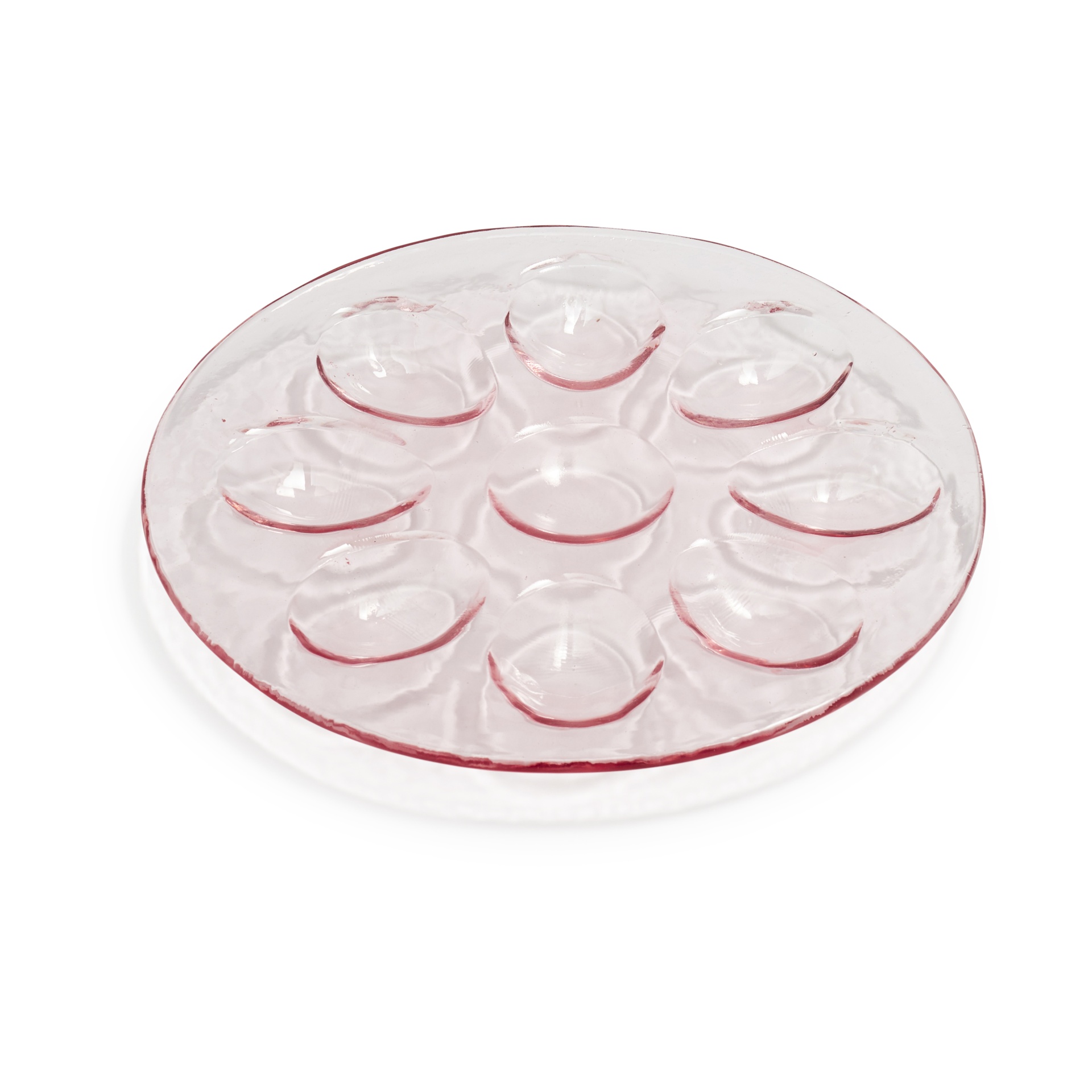 slide 1 of 1, Sur La Table Pastel Glass Egg Platter, Pink, 8 ct