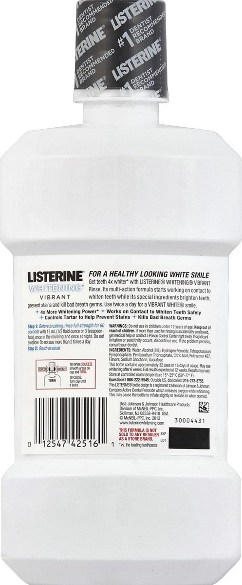 slide 2 of 3, Listerine Whitening Rinse 16 oz, 16 oz