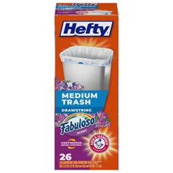 Hefty 8 Gallon Drawstring Fabuloso Scent Trash Bags Medium 26 ea