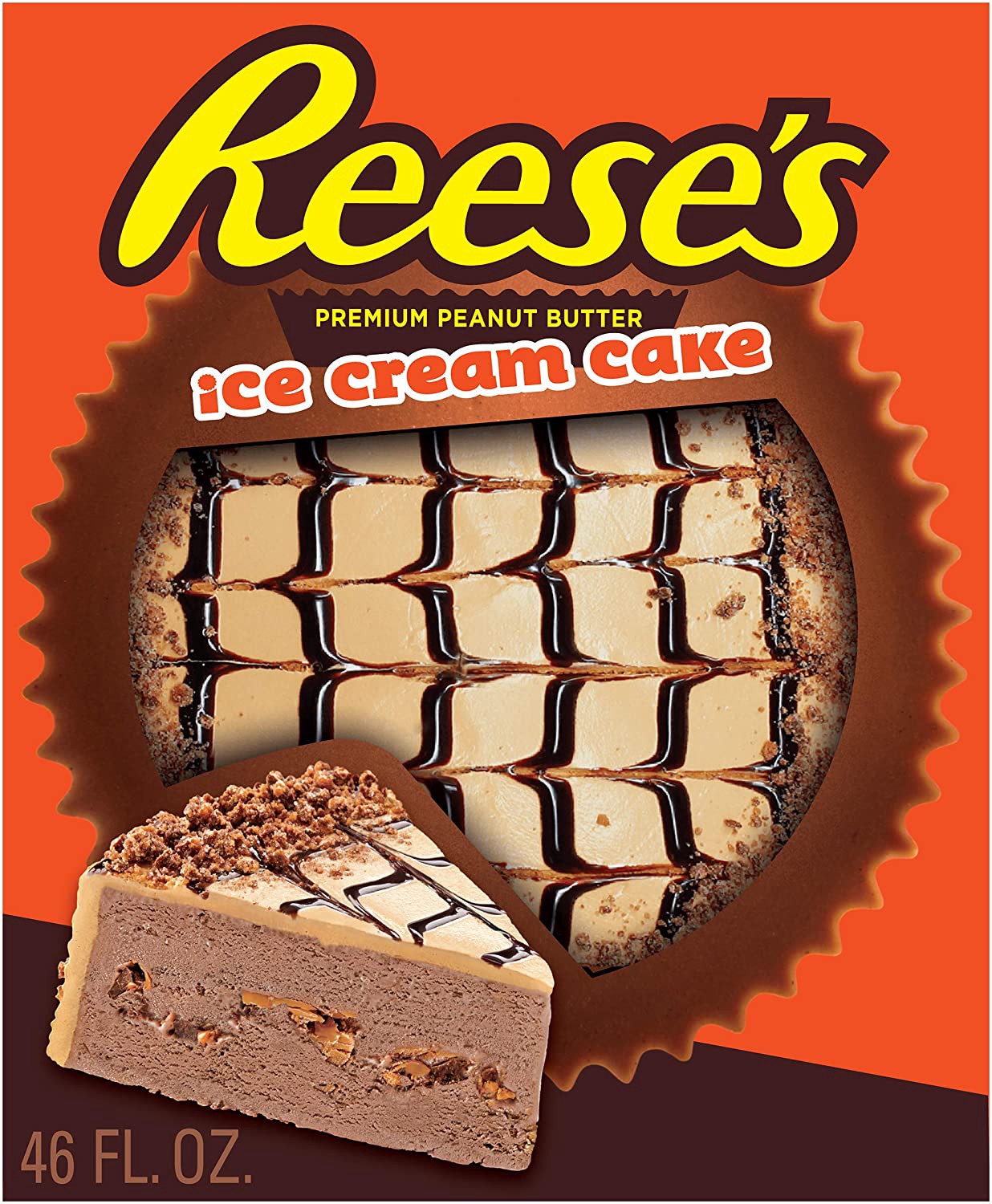 slide 1 of 7, Reese's Premium Peanut Butter Ice Cream Cake 46 fl. oz. Box, 46 fl oz