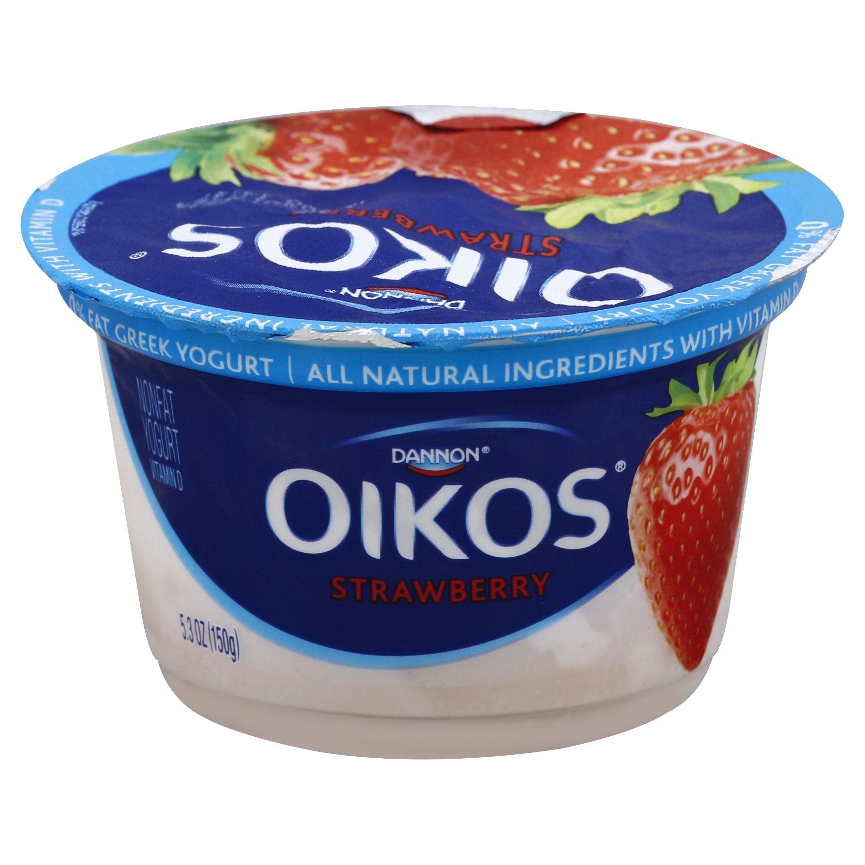 slide 1 of 1, Oikos Yogurt, Nonfat, Strawberry, 5.3 oz