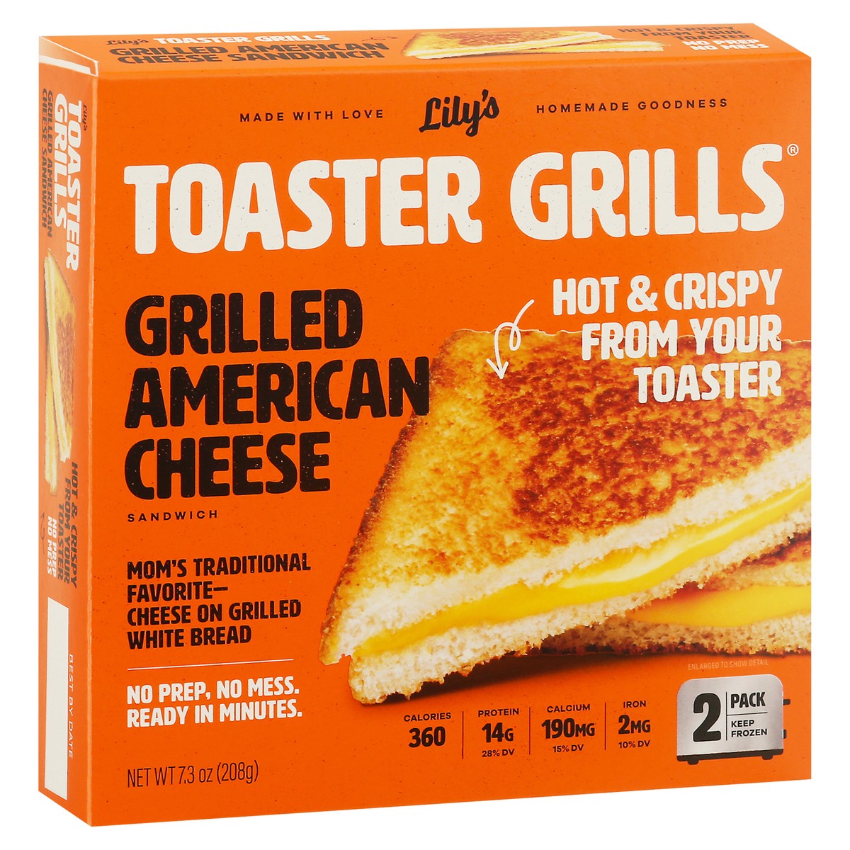 slide 6 of 9, Lily's Toaster Grills Grilled American Cheese Sandwich 2 ea, 2 ct