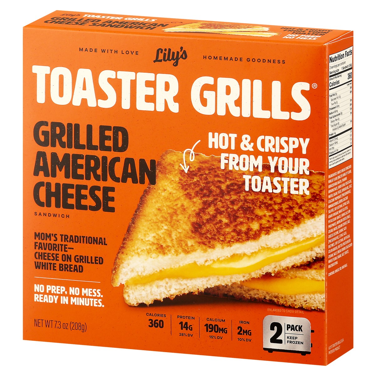 slide 3 of 9, Lily's Toaster Grills Grilled American Cheese Sandwich 2 ea, 2 ct