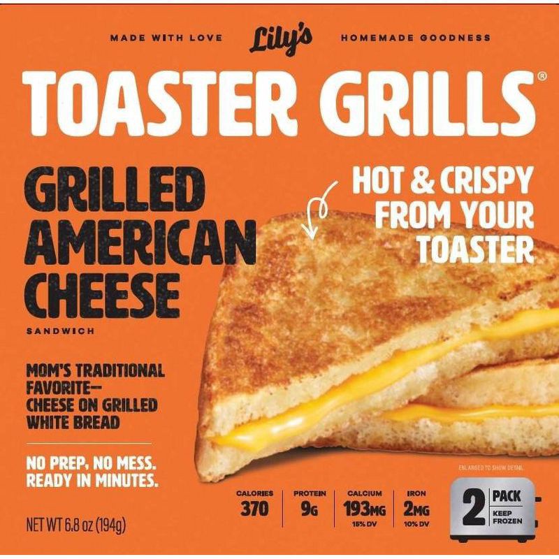 slide 1 of 9, Lily's Toaster Grills American Cheese, 2 ct