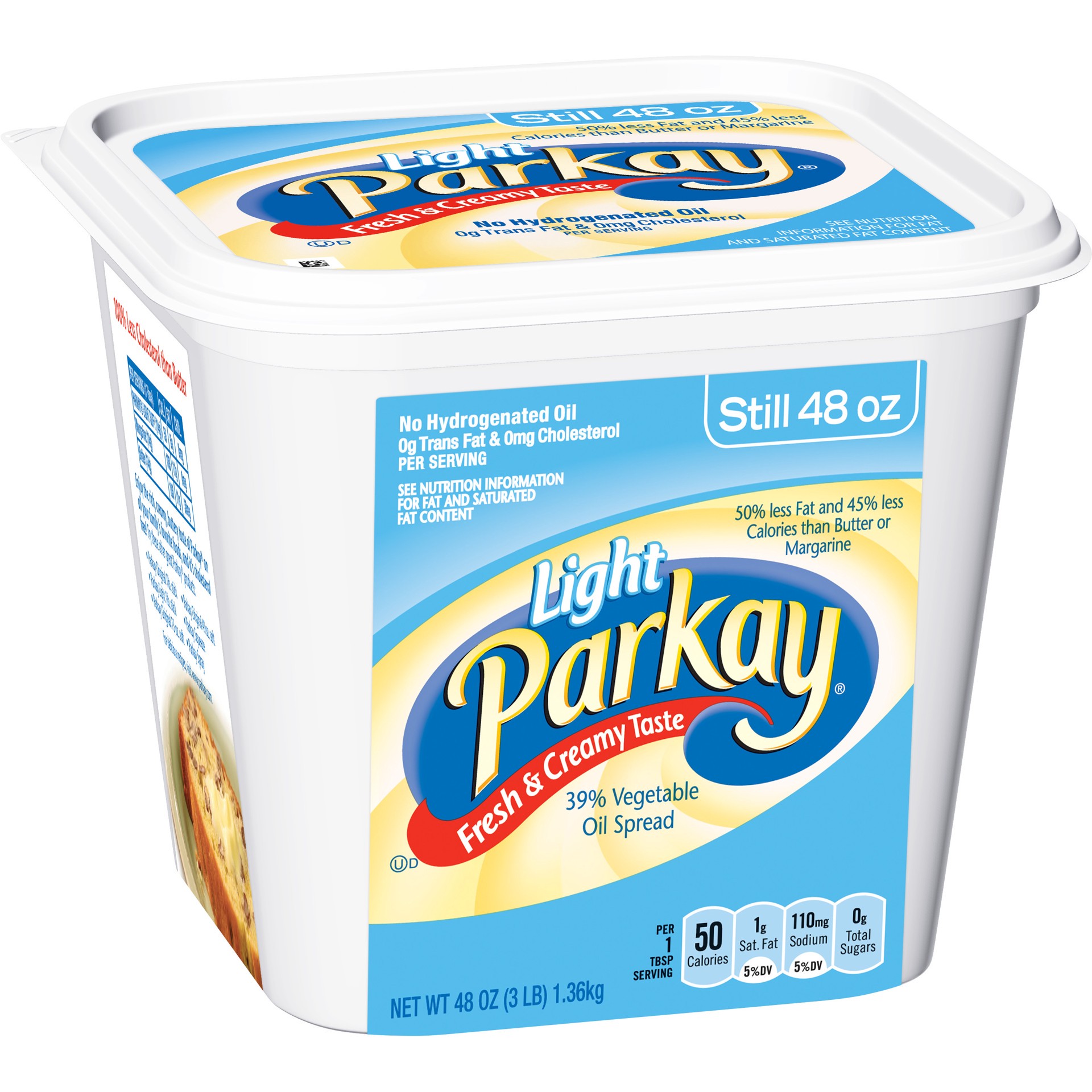 slide 3 of 5, Parkay Light 39% Vegetable Oil Spread 48 oz, 48 oz