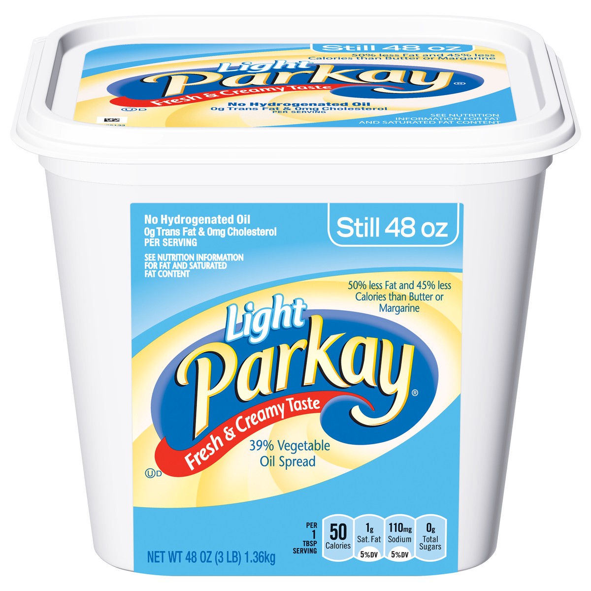 slide 1 of 5, Parkay Light 39% Vegetable Oil Spread 48 oz, 48 oz