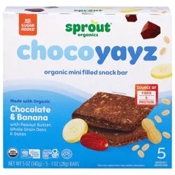 Sprout Organics Chocoyayz Chocolate & Banana Snack Bar - 5 x 1 oz Bars