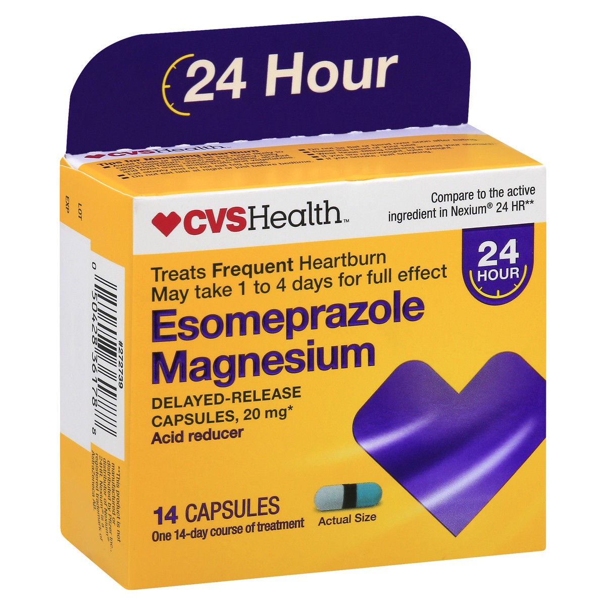 slide 7 of 10, CVS Health Esomeprazole Magnesium Capsules, 14 Ct, 1 ct