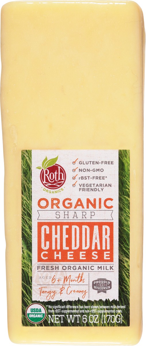 slide 6 of 14, Roth Organics Organic Sharp Cheddar Cheese 6 oz, 6 oz