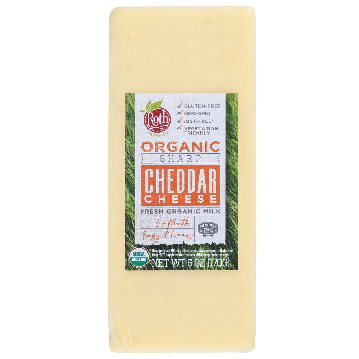 slide 1 of 14, Roth Organics Organic Sharp Cheddar Cheese 6 oz, 6 oz