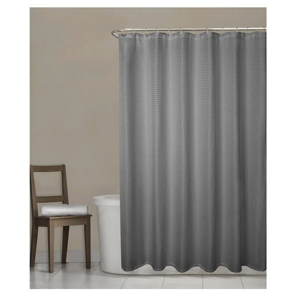 slide 1 of 1, Room & Retreat Stevenson Fabric Shower Curtain, Grey, 1 ct