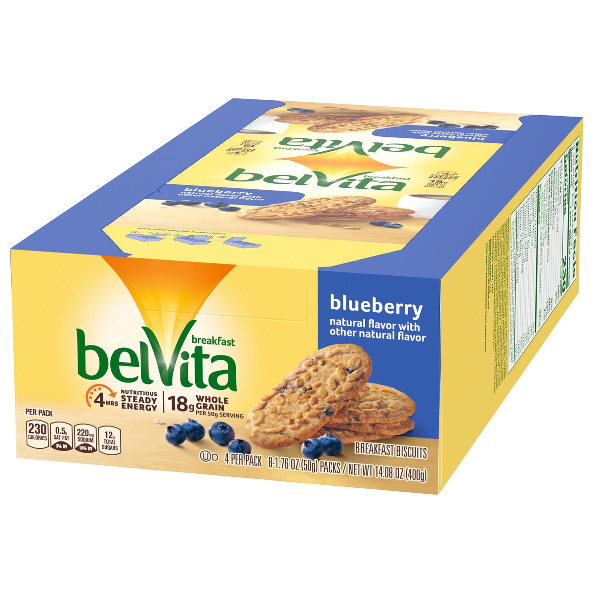 slide 8 of 9, belVita Blueberry Breakfast Biscuits, 8 Packs (4 Biscuits Per Pack), 14.08 oz